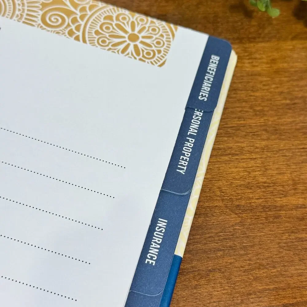 Peace of Mind Planner Important Information about My Belongings Blue